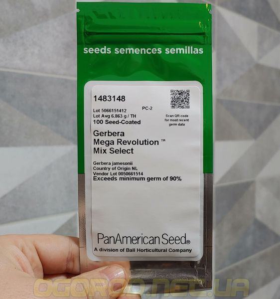 Гербера Mega Revolution семена от PanAmerican Seed, США 100 шт gerbera-100 фото